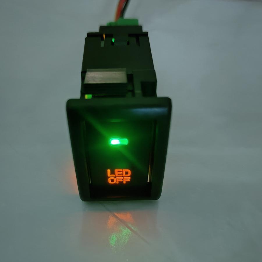 NHAUTP 1 Stück Nebelscheinwerferschalter-Knopf für Suzuki Jimny 2007-2015 Mit 4-adrigem Stecker Orange+Grünes Kontrolllicht DC12V
