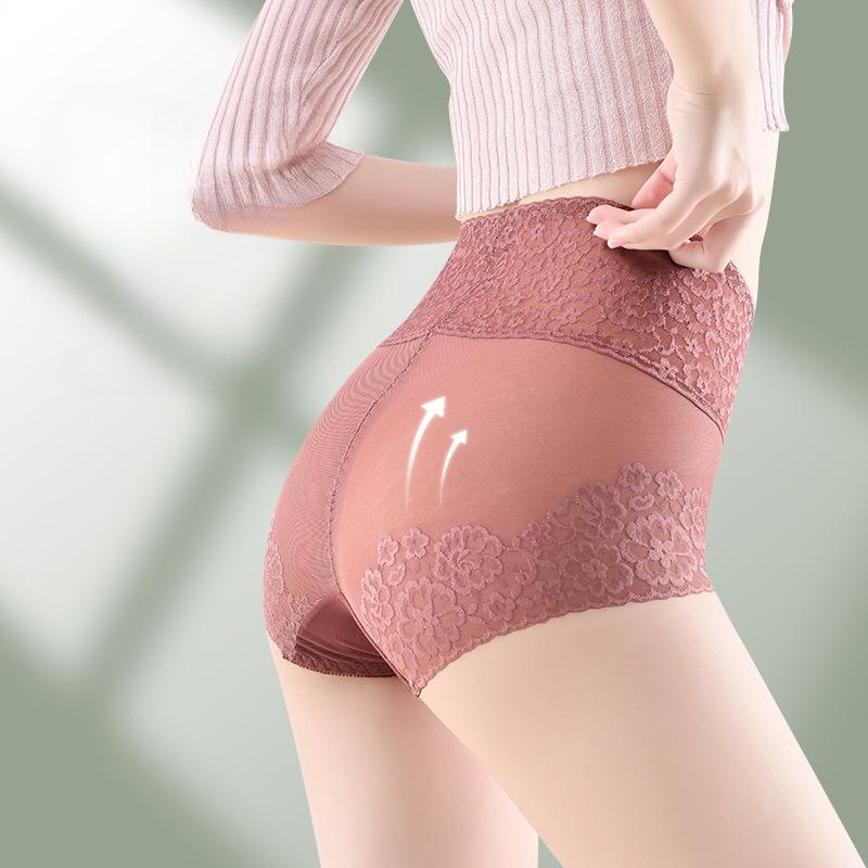 Sexy Lace-up Hollow-out Seamless Panties High Waist with A Belly Control and Hip Lift Triangular Women’s Panties