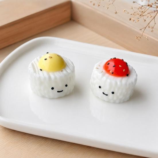 Yousheng Yolk Rice Ball Squeeze Toy, Smiling Cartoon Rice Ball Dumpling Stress Relief Toy, Slow Rebound Fake Food Sensory