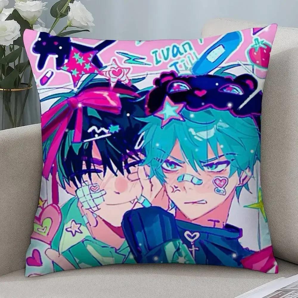 Anime Alien Stage Ivan Till Pillowcase Printed Square Pillow Cover Sofa Home Cushion Decoration Kawaii Anime Cute Cartoon Style