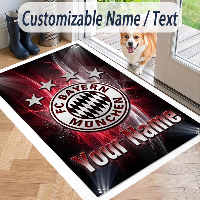 Custom Text Printed Rug Bayern Munich Non Slip Floor Carpet For Home Room Decor