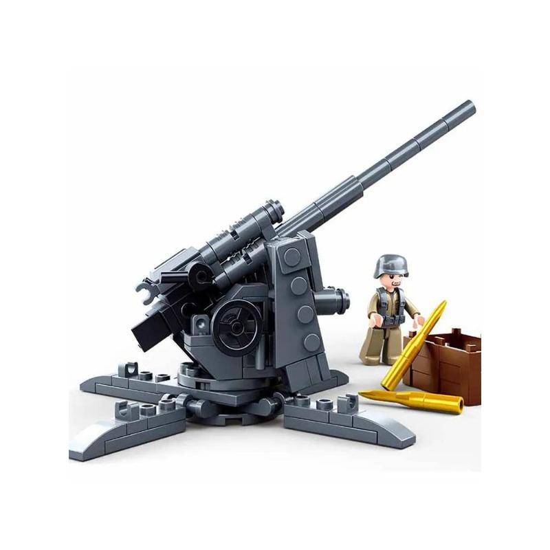 115PCS WW2 Militaire Wapen Bouwstenen 88MM Flak Anti-Tank Model Bricks Set Met Figuren Educatief DIY speelgoed Voor Kinderen Jongens