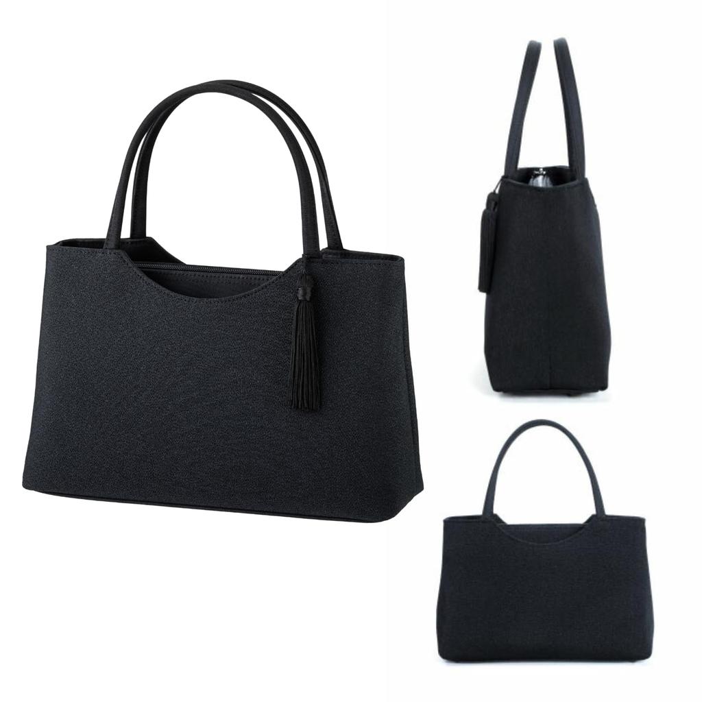 Formal siyah resmi törensel yas büyük [Fukushodo] zanaatkârlar tarafından (El Yapımı Kyoto) çanta, siyah, çanta, durum, kadın, kıyafet, cenaze,