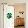 Weather Resistant Wood Sign St. Patrick's Day Wooden Door Sign, Luck Clover Green Hat Themed Hanging Outdoor Waterproof Holiday Plaque, Decorative