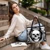 Gothic Skull Print Tote Bag For Daily Use