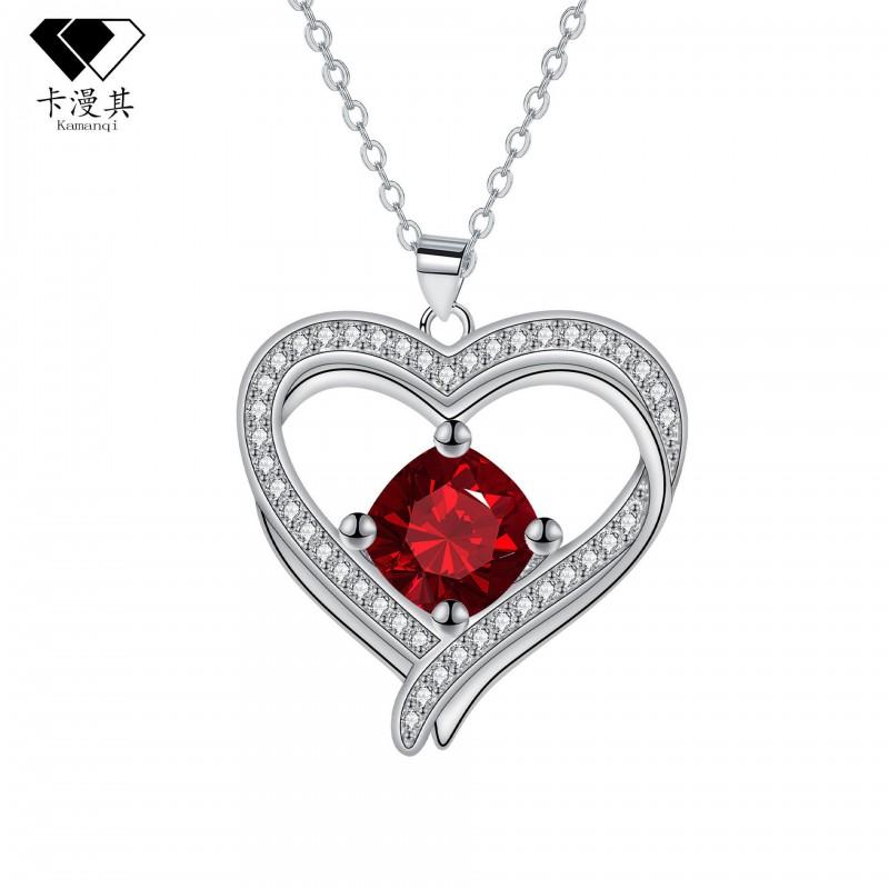 Elegant Double Heart Pendant Necklace Women Gold-Tone Copper Chain With Rhinestone Accents Fashionable Daily Wear Jewelry White Gold