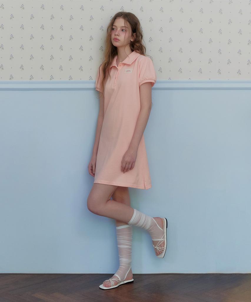 Teuwi It'S Puff Collar Short Sleeve Mini Dress