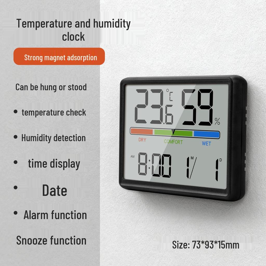 Cross-Border Multifunctional Weather Clock: Color Screen, Perpetual Calendar, Temperature & Humidity Monitor, Backlight, Alarm, Smart Features.