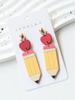 1 Pair Back To School Pencil Shaped Cute Earrings,  Personalized Earrings for Holiday Party Gift