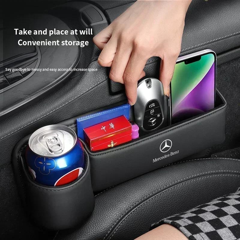 AASV1 For Mercedes-Benz A B C E S V R-Class A45 C43 CLA GLA GLB GLC SLK SL Car Seat Gap Multifunction Storage Box Seat Gap Cup Holder