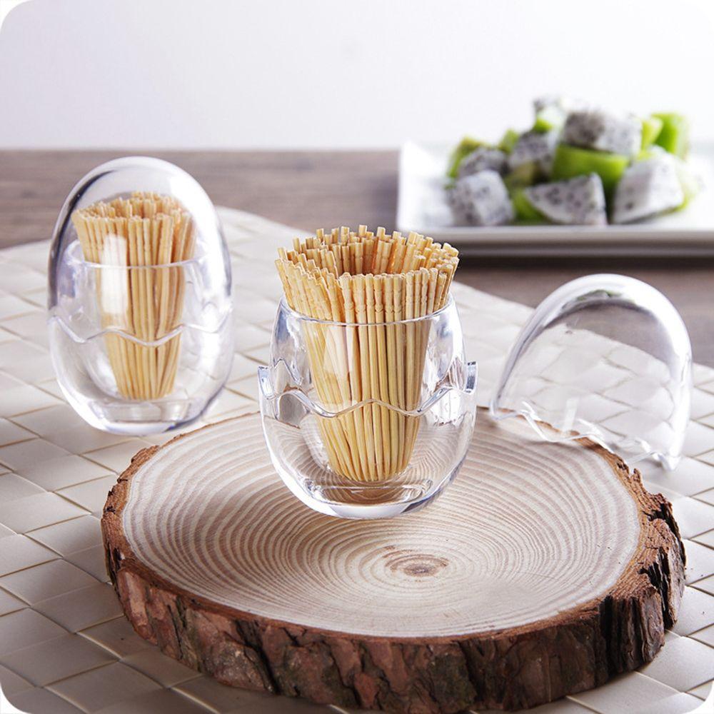 Hotel Round Square Transparent Toothpick Box Desktop Accessories Toothpick Bottle Storage Box