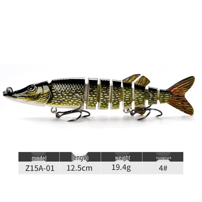 Multi-Joint Long Cast Pike Fishing Lure – Artificial Hard Bait for Sea Fishing