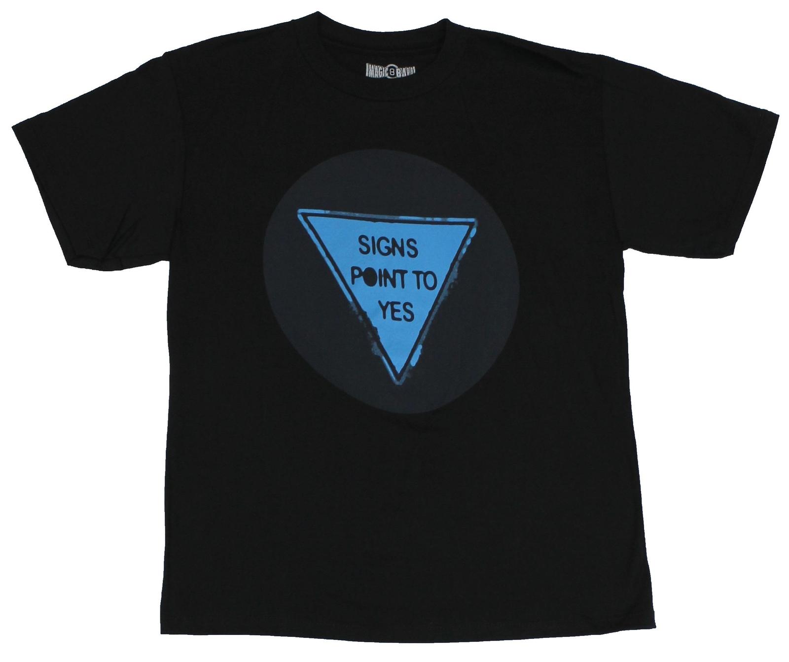 Eight ball Magic Eightball Adult New T-Shirt - Signs Point to Yes Distressed Pic M