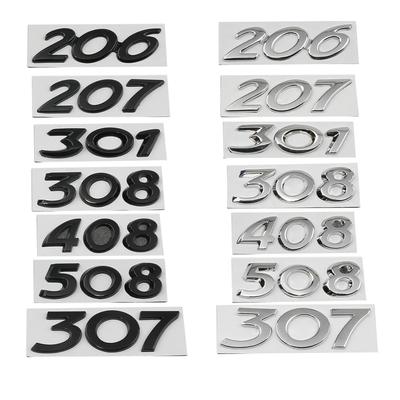 Car Metal Rear Trunk Boot Letters Logo Badge Emblem Decal Sticker For 206 207 301 308 307 408 508 Decoration Accessories