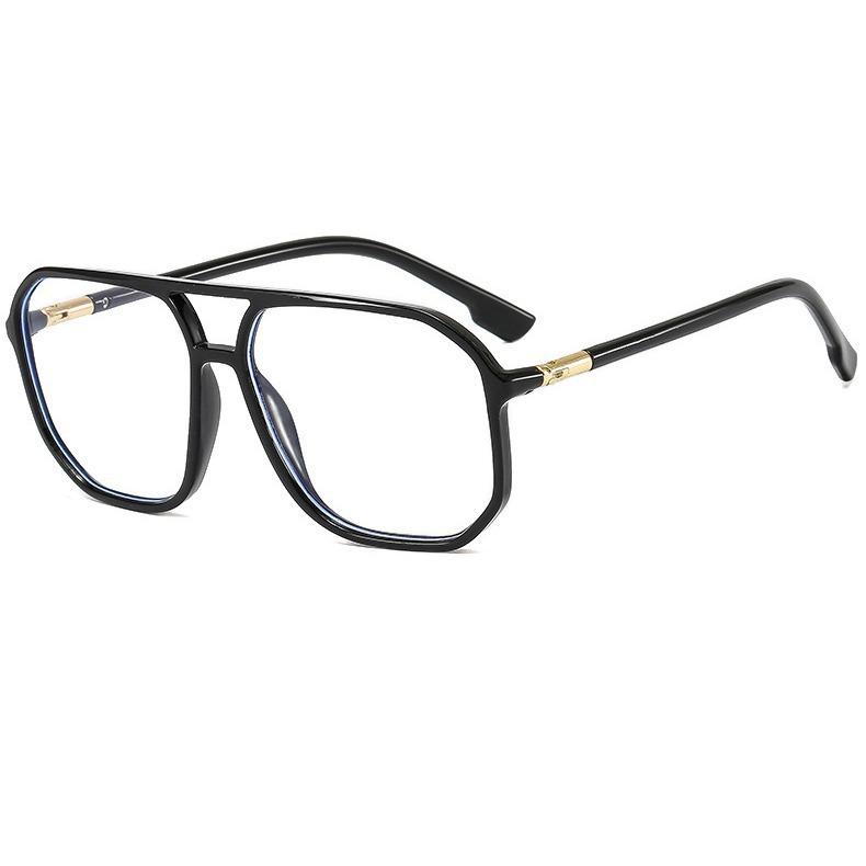 Myopia glasses fashionable retro matching degree anti-blue light radiation plain face large frame double beam thin face small eye frame