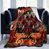 1PC Custom Name Samurai Armor flannel blanket versatile,all-season throw suitable for the living room,bedroom,camping,travel,and gift