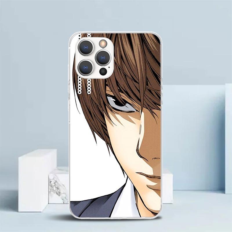 N-Note D-Death Yagami Light Soft Cover for iPhone 16 17 Air 15 14 Pro Max 16E Phone Case 13 Mini 12 11 7 SE 8 Print Pattern Fit