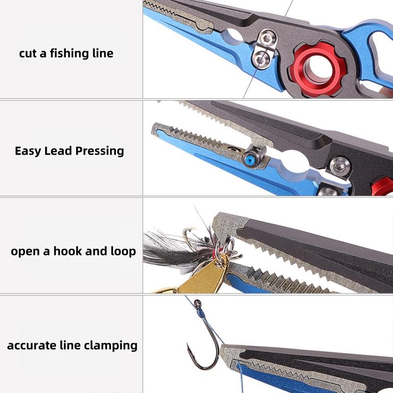 Wysokoprecyzyjne szczypce wędkarskie z blokadą, odporne na słoną wodę, nierdzewne akcesoria wędkarskie, główka szczypiec ze stopu tytanu