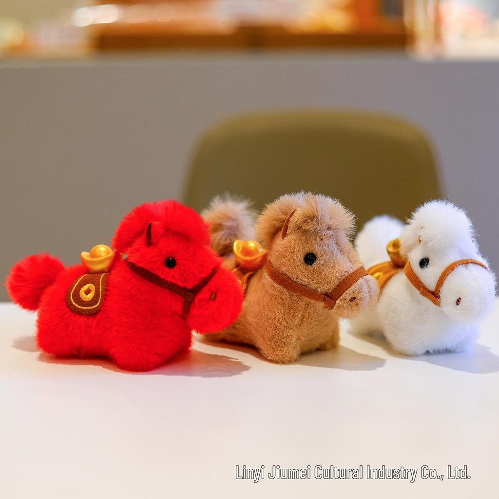 Sternzeichen-Pony-Taschenanhänger Jahr des Pferdes: Plüsch-Maskottchen-Puppe mit Yuanbao für Wohlstand