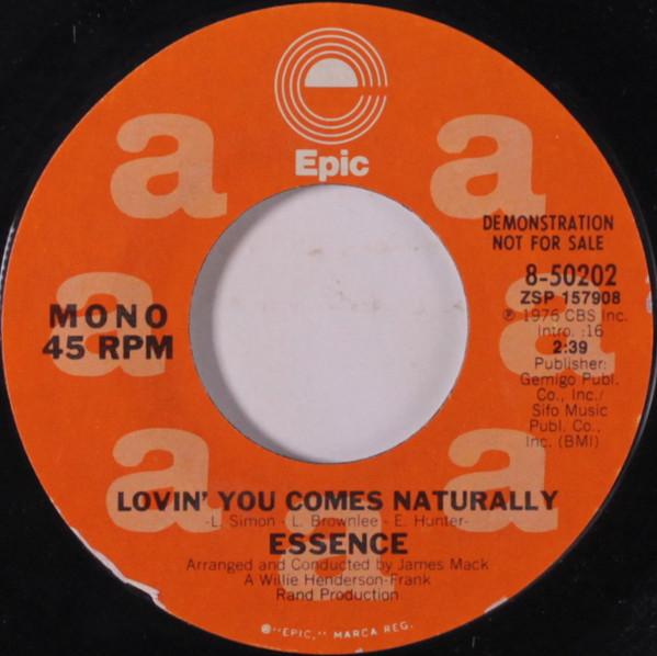

7inch Record ESSENCE - Lovin You Comes Naturally 850202PROMO Epic 1976 US Soul/Funk Used