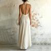 Women Neck Sleeveless Maxi Dress Long Flowy A Line Casual Summer Beachwear Lightweight Fabric Elegant Style