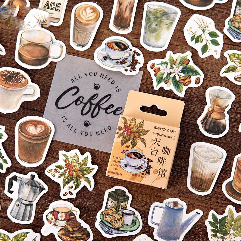 

Coffee Pcs 46 Pattern Scrapbook Journal Stickers Diary Notebook Decor Planner