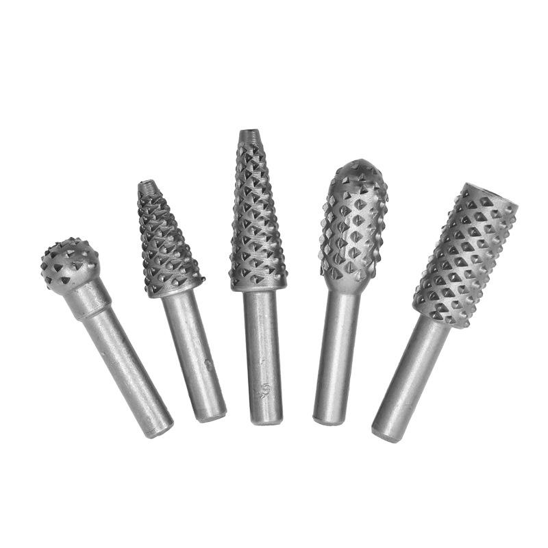 5-Piece Woodworking Rotary Burr Set - Irregular Shape Carving & Grinding Heads
