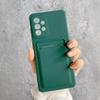 Solid Color Insert Card Case for Samsung S26/S24/S25/Note20/A56/A17 - Simple Soft Full Coverage Protective Case