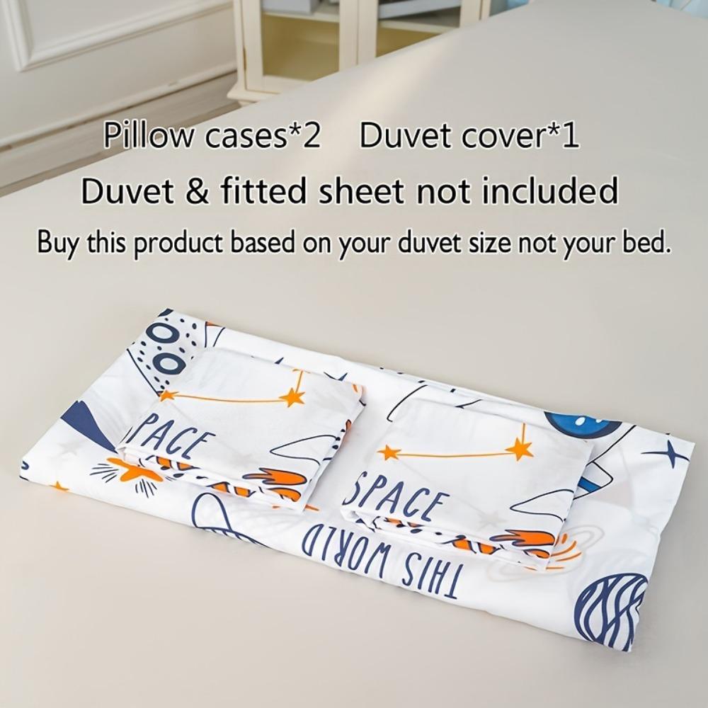 3-teiliges Bettwäsche-Set Saturnrakete Astronaut 3D-Druck Gemütliches Bettbezug-Set King Queen Twin Einzelgröße Geburtstagsgeschenk Schlafzimmerdekoration