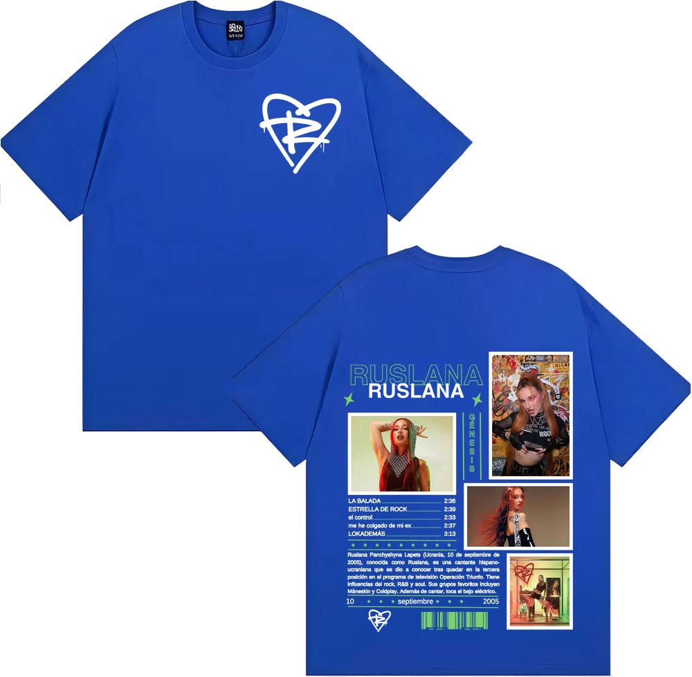 Singer Ruslana Album Tour 2025 Graphic T Shirts Men Women Fashion Hip Hop Punk T-shirt Oversized Short Sleeve T Shirt Streetwear