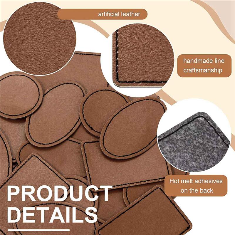 ABFS 180 Pcs Leatherette Blank Hat Patches Iron On Leatherette Patch Rustic Faux Leather Patches For Jacket Backpack