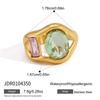 Uworld Chunky Multicolor Big Zircon Hollow Open Rings For Women 18K Gold PVD Plated Stainless Steel Rings Fashion Jewelry Gift