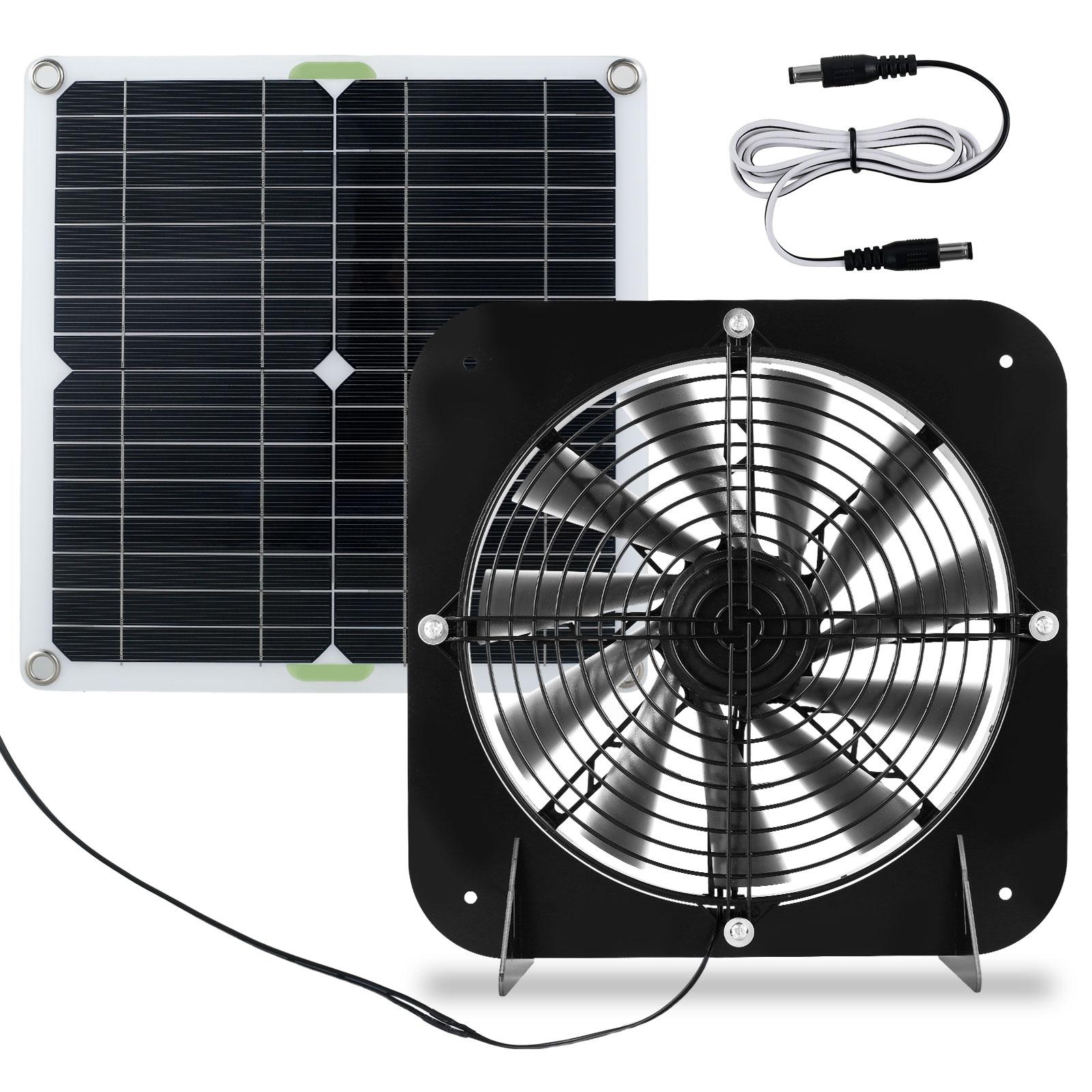 

Solar Panel Fan Kit 13.5in 100W Waterproof Solar Powered Exhaust Fan 3000rpm Auto Adjustable Cooling Chicken Coop Solar Fan чёрный