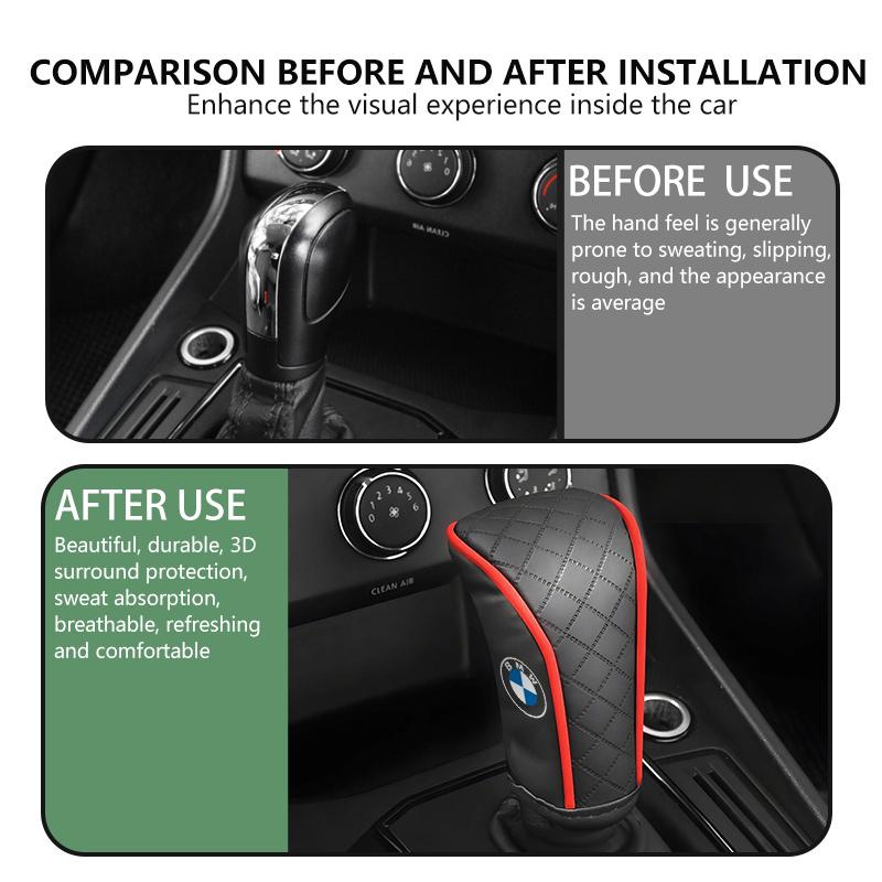 Car Manual Gear Shift Knob Leather Cover Scratch-Resistant Sleeve For BMW Performance M E87 E30 E46 E28 F35 G20 E93 F20 X3 X ADMVN1