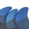 UPSURF Surfboard Fins, 5-Fin Set, Double Tabs Compatible, K2.1 Size, Carbon Fiber (Blue)