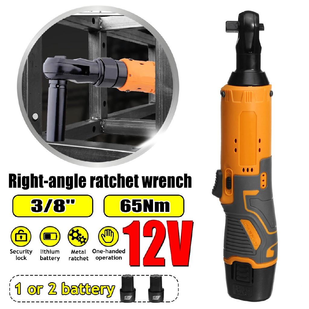 12V Effective Electric Corner Wrench 3/8 Screwdriver Cordless Scaffold Wrench 65NM With 1/2 Li-ion Battery