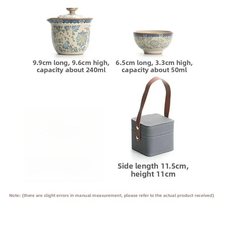 Old Clay Tea Cup, Tea Brewing Bowl, Ceramic, Single Ceremony,Ceremony, Bamboo Hat Tureen, High-End Sancai Gaiwan, Blue and White