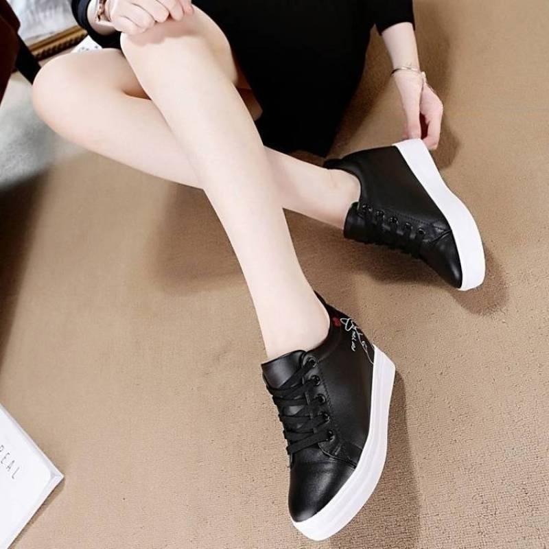 Fashion Inner Heightening Women's Shoes New White Vulcanized Shoes Platform Hidden Slope Heel Casual Sneakers Shoes