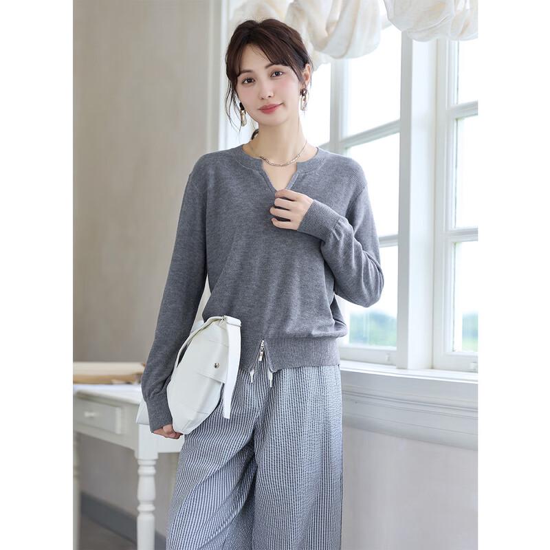 Mokana Women's MKNJD2742 Versatile Long Sleeve Knit Top