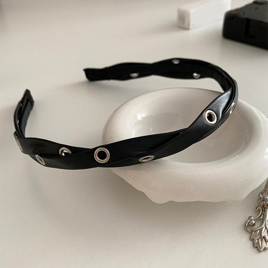 Harajuku Twisted Leather Washing Face Hairbands Soft Sports Yoga Headband for Woman Girls Makeup Hair Accessories