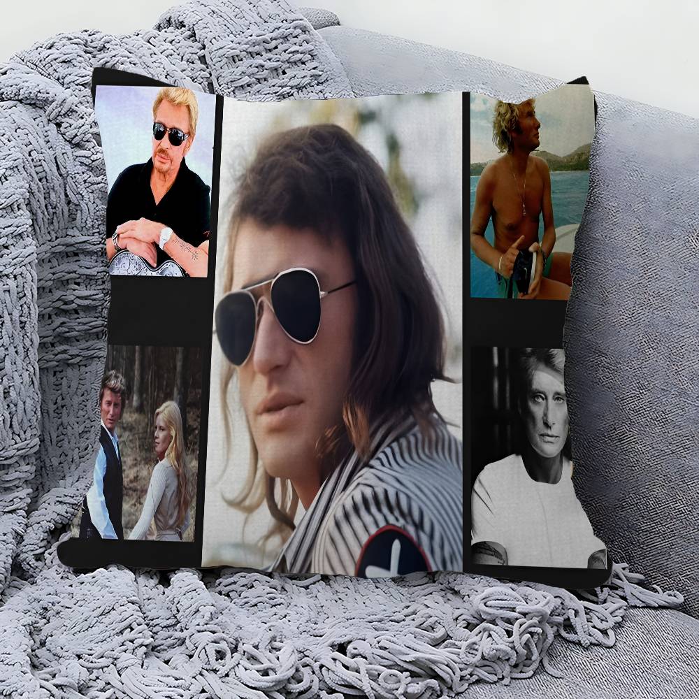 French rock star Johnny Hallyday Pillow Gift Home Office Decoration Bedroom Sofa Car Cushion Cover case 45x45
