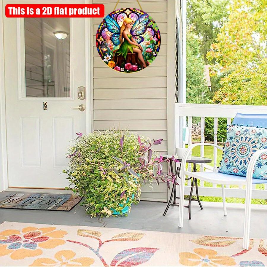 2D flat 20*20cm1pc Enchanting Elf Fairy with Colorful butterfly wings Design Wall Decor, Spring Fairy Theme Art plaque, Perfect for Home&Office,