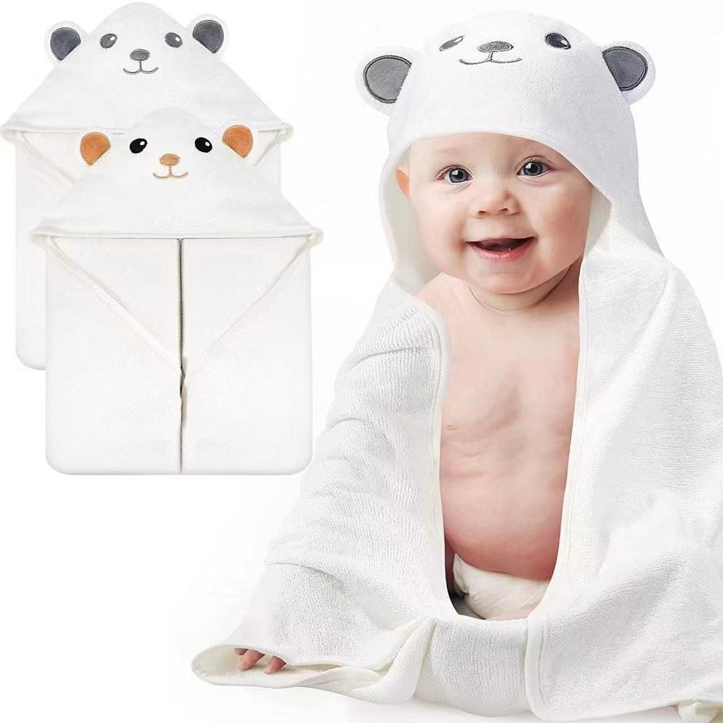 Baby Children Bath Towels Newborn Quilt Bag Towel Bag Quilt Coral Fleece Wrap Towel Embroidered Blanket Animal Eye Closed Hooded Cape