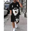 The 2025 Summer New Men's Set Features Street Casual Fashion Sportiness Softness Breathability and 3D Printing