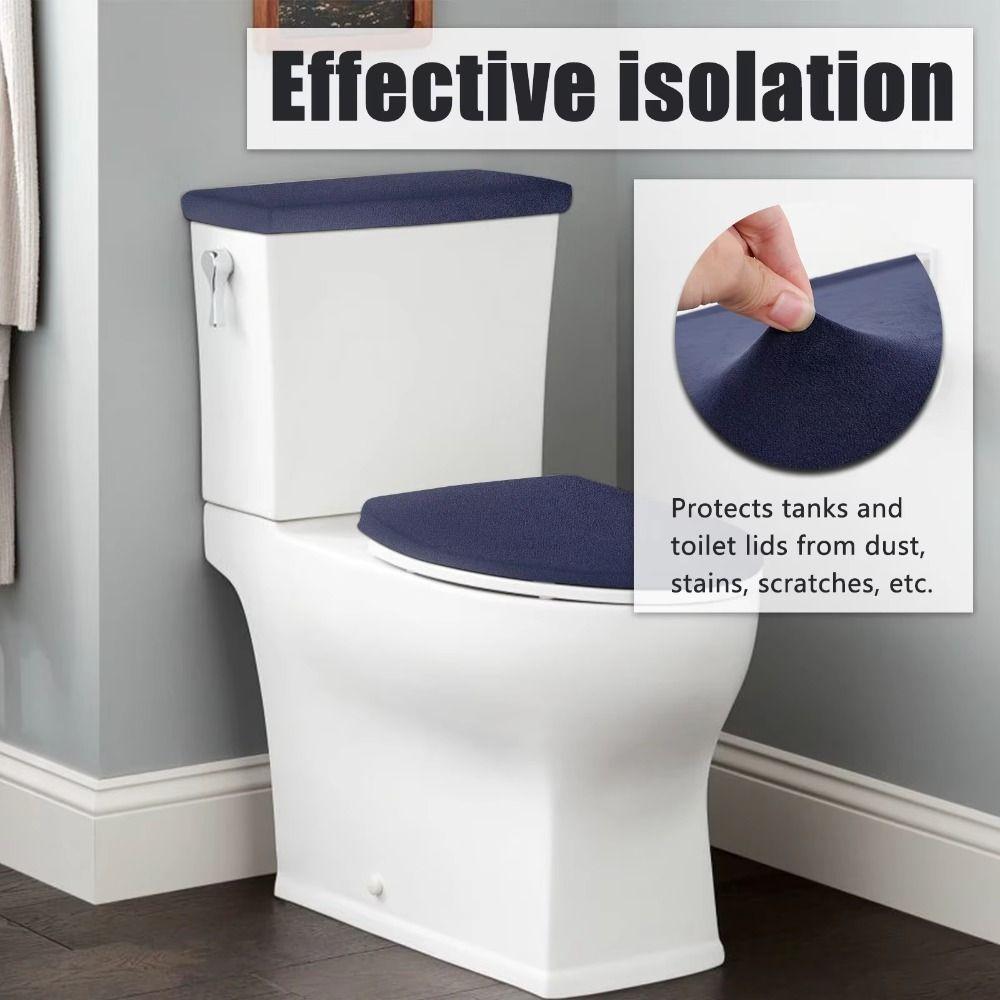 2Pcs/Set Thickened Toilet Seat Cover Solid Color WC Cover Toilet Dust Cover Home Bathroom