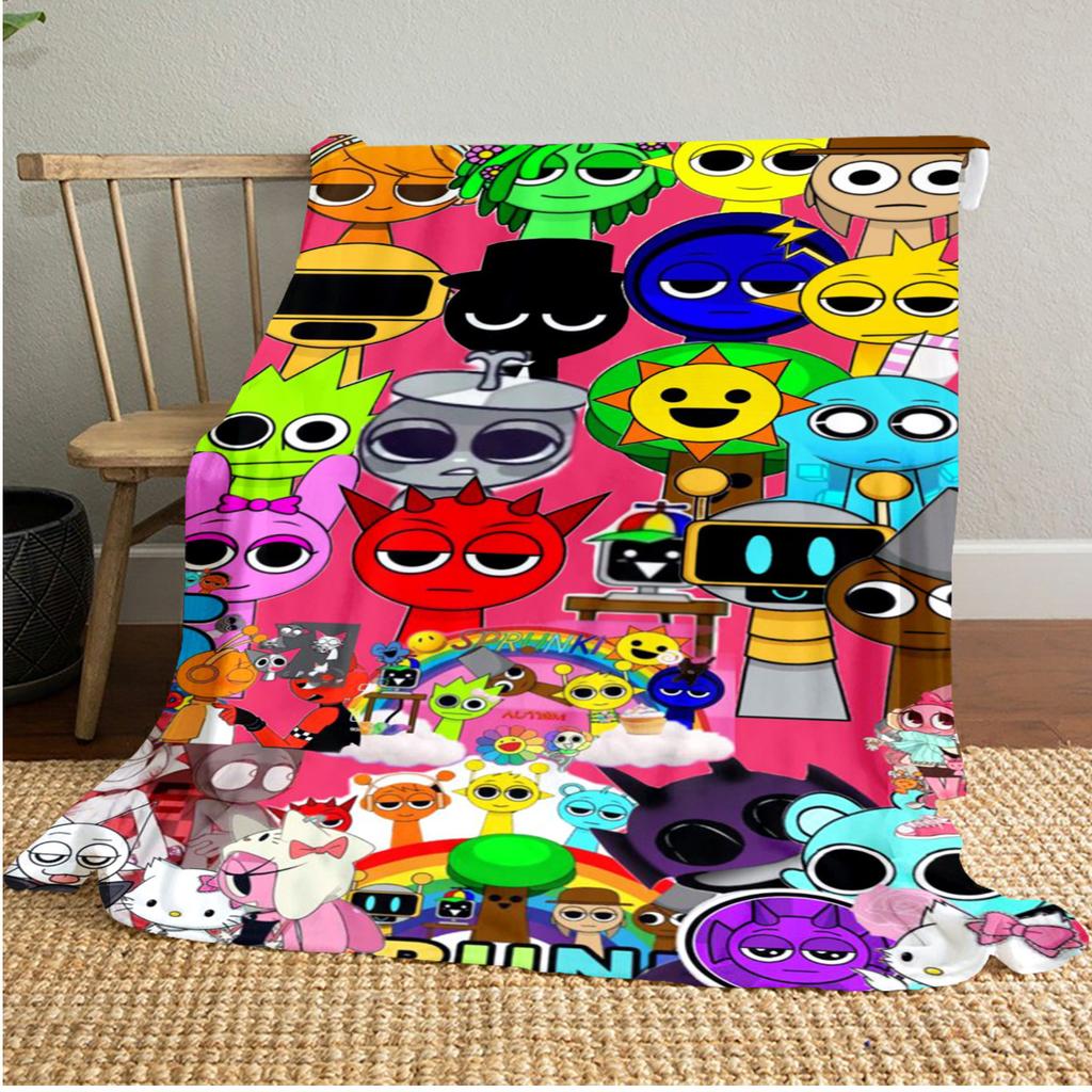 Sprunki Characters Plush Blanket Soft Comfortable All Seasons Perfect Gift Couch Office Nap Outdoor Travel Blanket