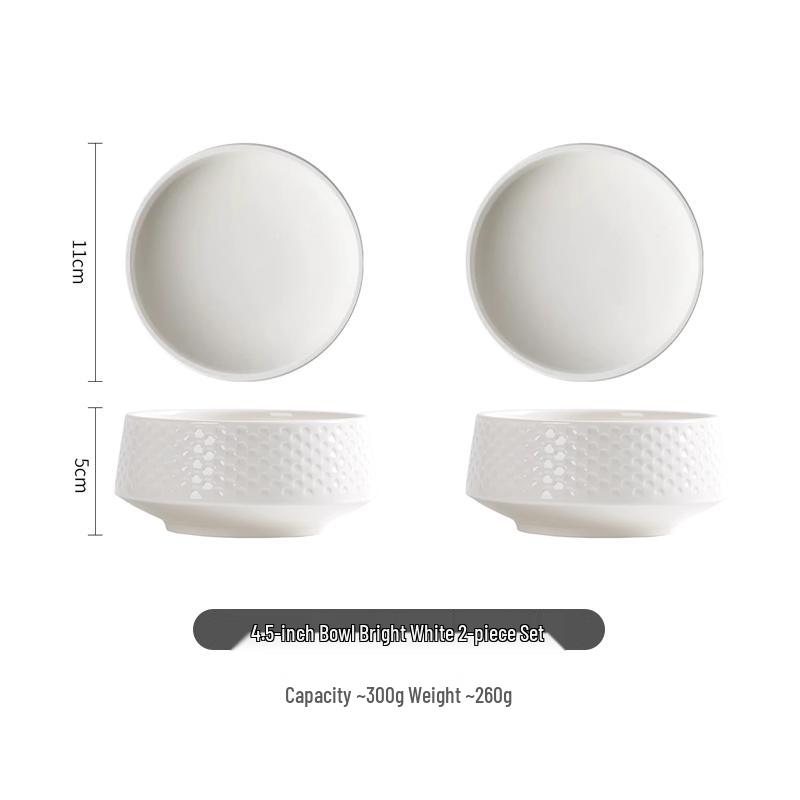 White Western-Style Deep Plate for Salad, Fish, and Steak