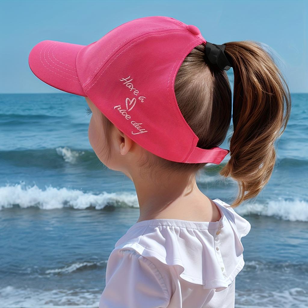 Love Parent-child Hat, Children's Baseball Cap, Girls Can Tie a Ponytail, Sunshade Cap, Summer Sunscreen, Empty Top Sun Hat