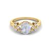 8X6MM Oval Moonstone Gemstone 925 Sterling Silver Gold Plated Solitaire Vine-Inspired Women Wedding Ring