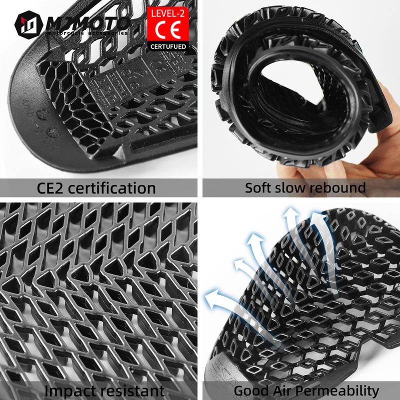 Black Full CE Level 2 Motorcycle Armor, Back Pad, Shoulder and Elbow Protection Set for Motorcycle Jacket Replacement